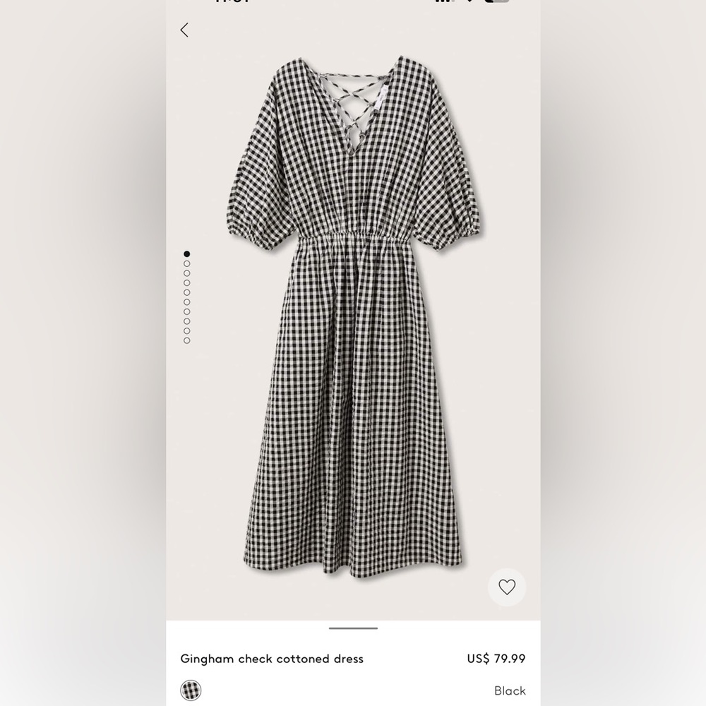 [MANGO] Gingham Checked Cotton Dress